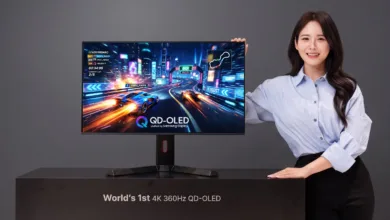 شاشة سامسونغ QD-OLED 4K مع 360Hz