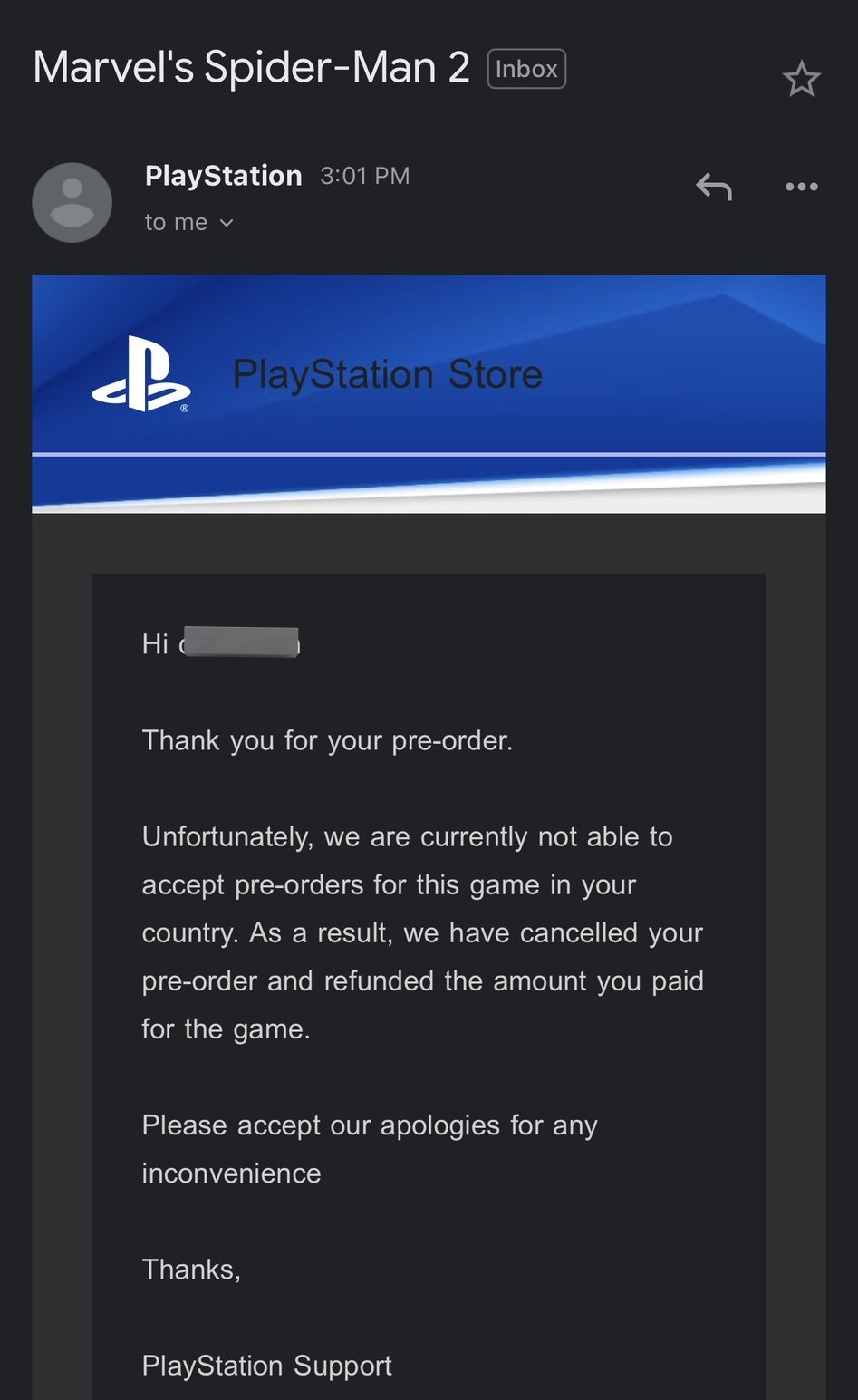 رد أموال الطلب المسبق للعبة Spider-Man 2