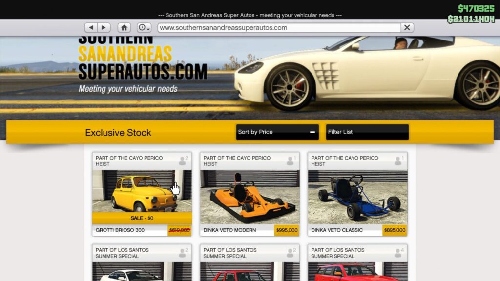 GTA Online Free Cars