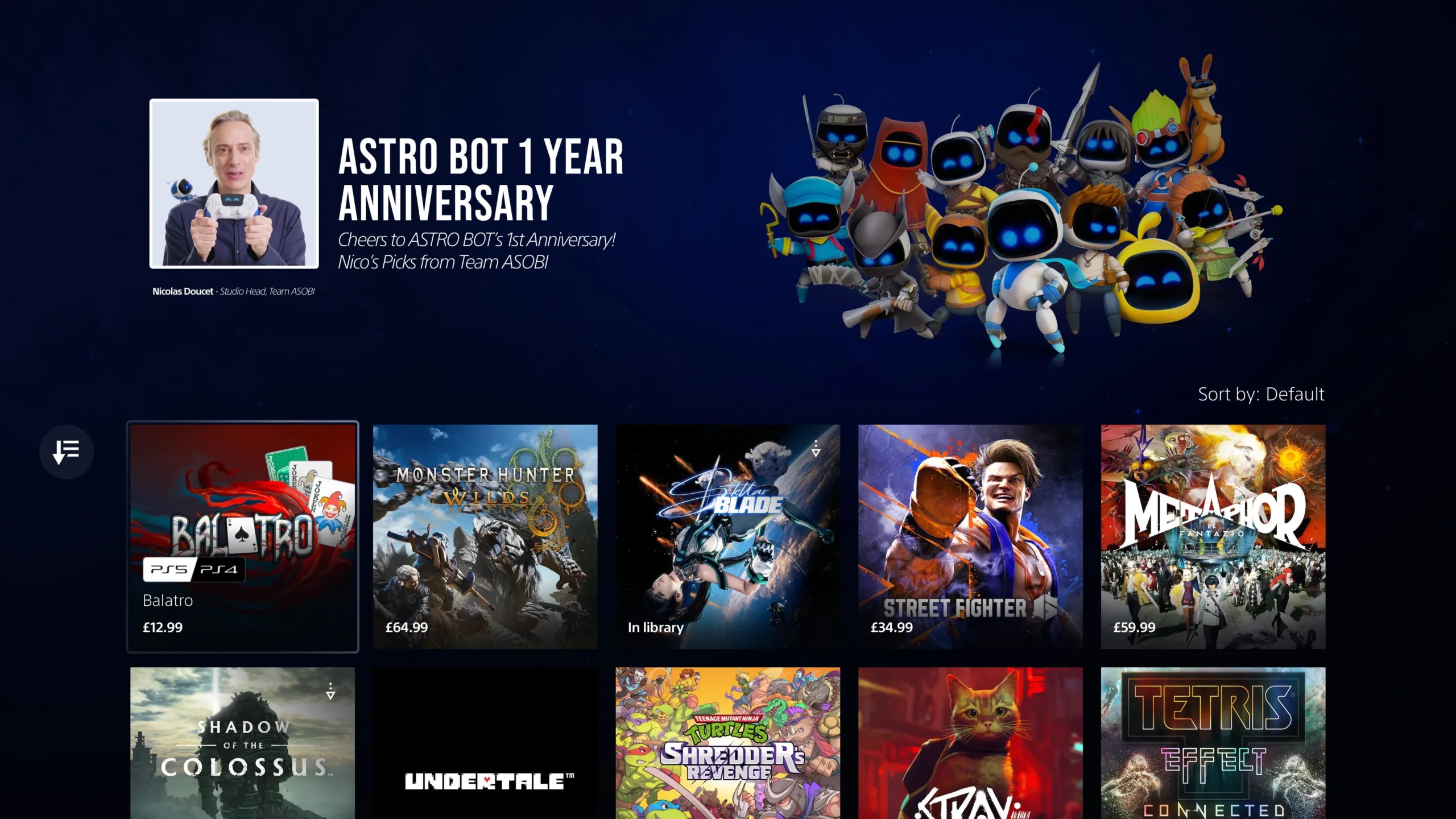 ترشيحات المدير الإبداعي للععبة Astro Bot