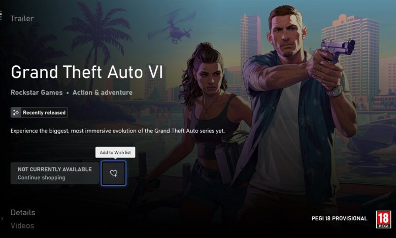 لعبة GTA 6 على متجر Xbox