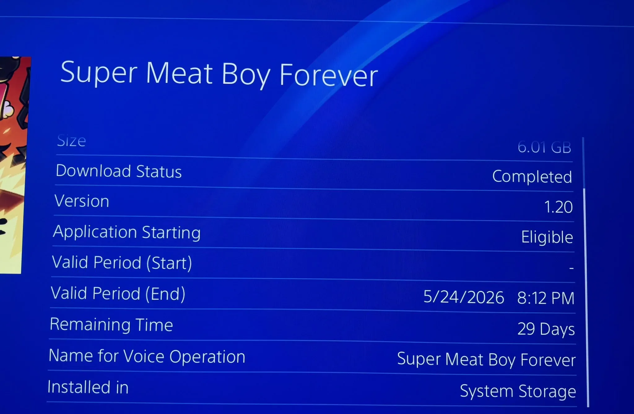 صورة توضح هور تراخيص الـ 30 يومًا على لعبة بلايستيشن 