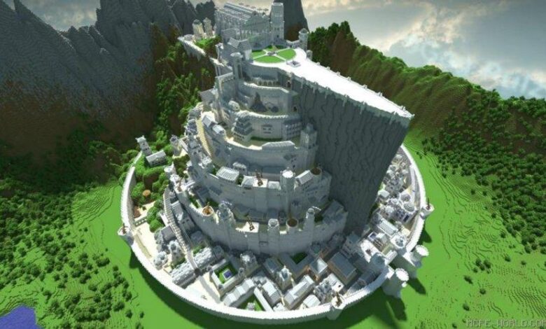 Minas Tirith العملاقة في لعبة Minecraft