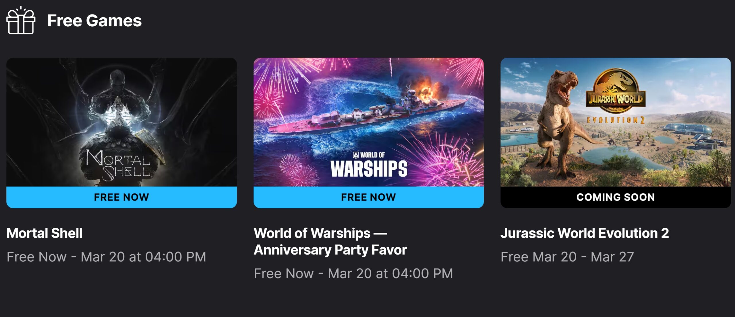 ألعاب متجر Epic المجانية