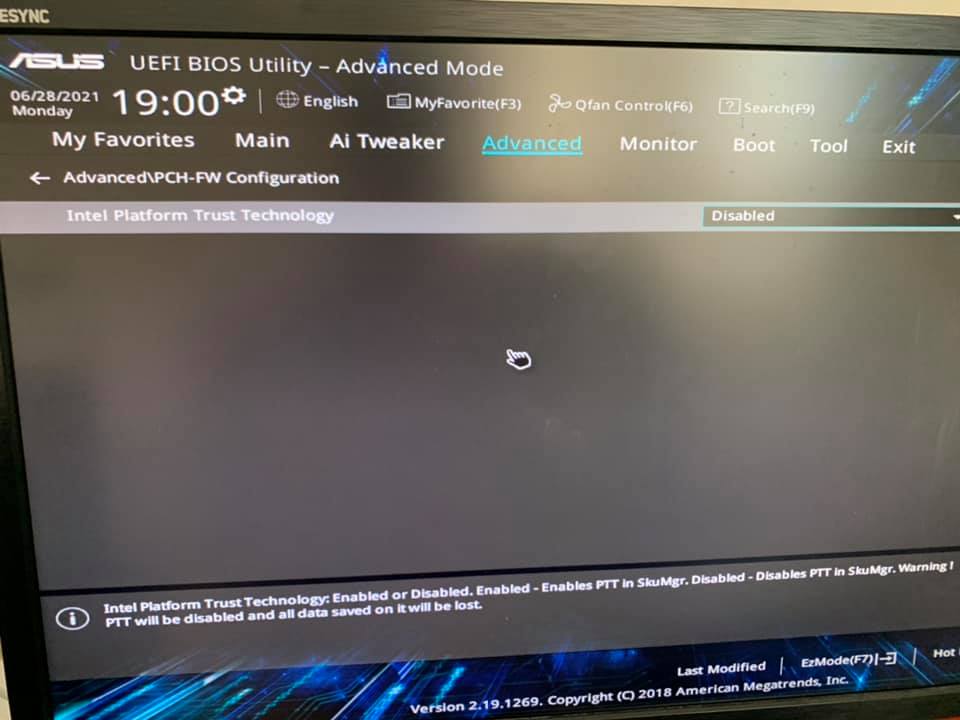 ويندوز 11 TPM 2.0 أسوس