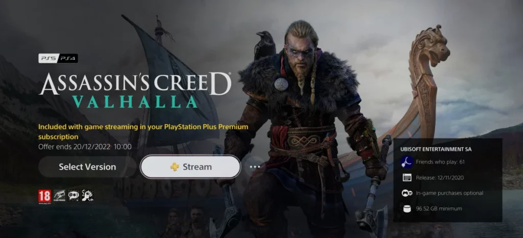 Assassin's Creed Valhalla PS Plus
