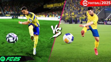 مقارنة eFootball 2025 ضد EA Sports FC 25