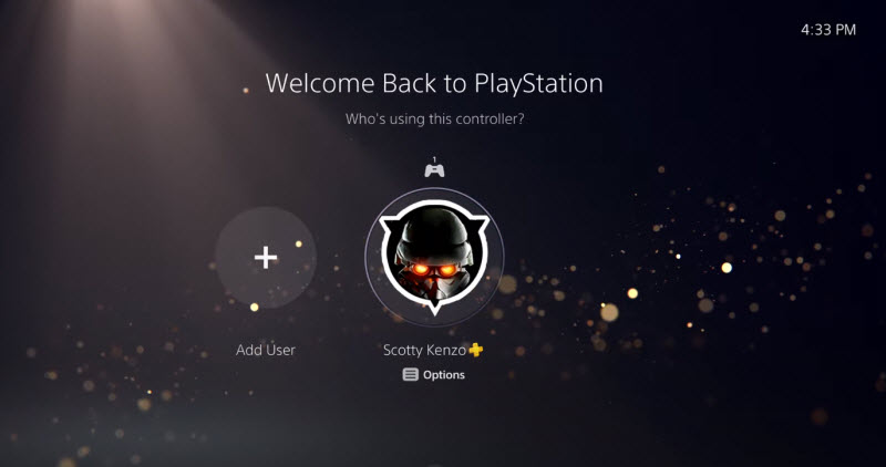 UI مشاركة حساب بلايستيشن 5