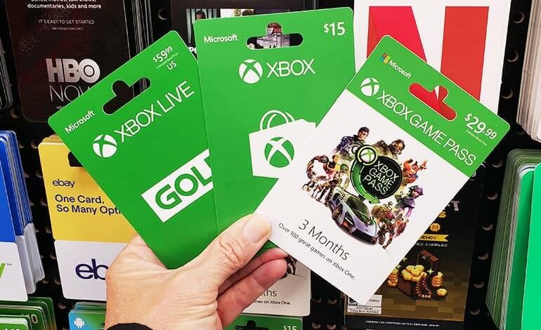 بطاقات هدايا اكسبوكس