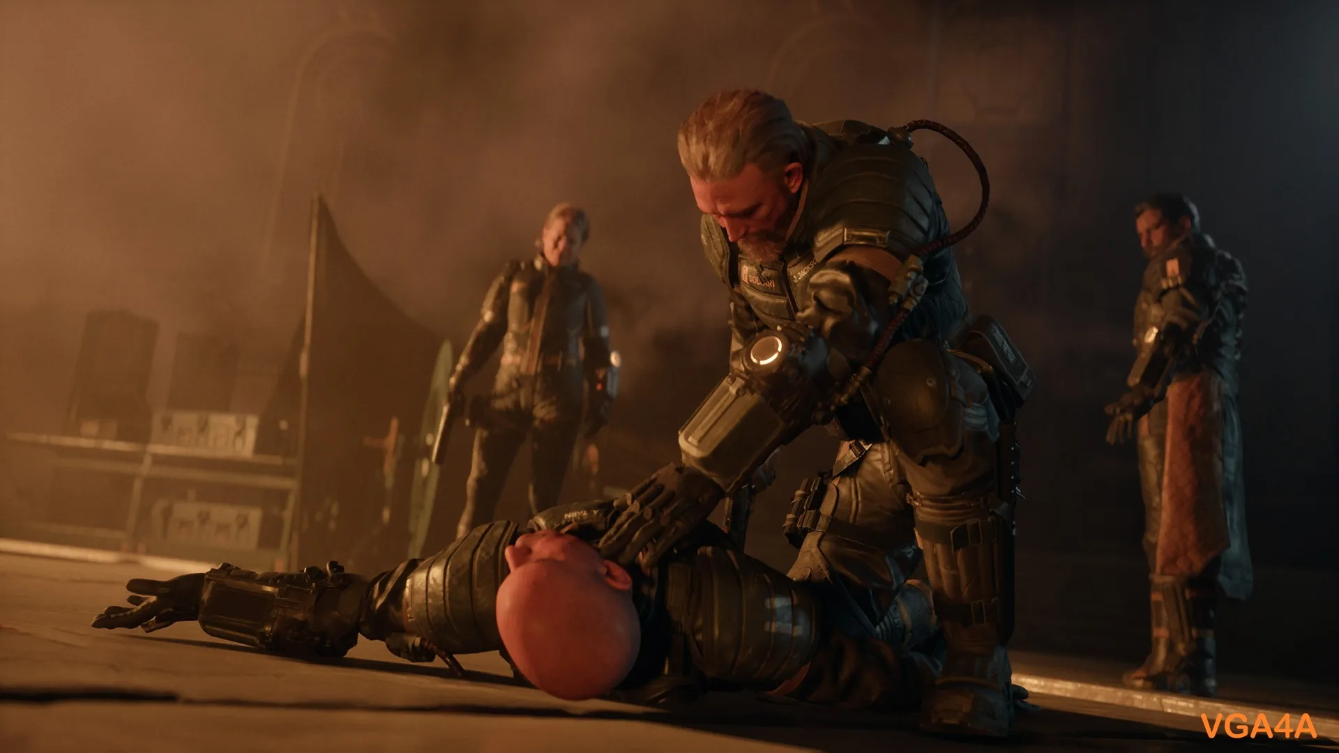 مشهد سينمائي في بداية لعبة Saros